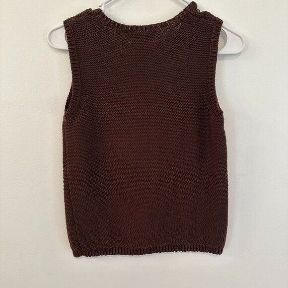 ALFRED DUNNER BROWN SLEEVELESS KNITTED TOP SIZE PM - Picture 4 of 6